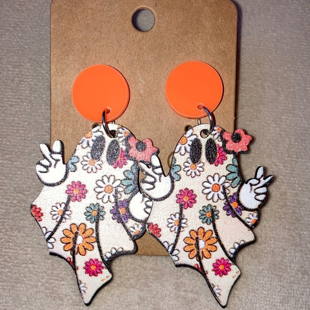 Floral Ghost Earrings NWT